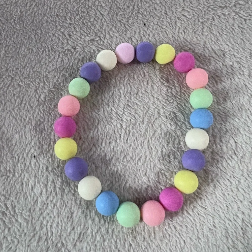 Handmade XS Pastel 🌈 Beaded Dog Collar, Size 9.5” - Picture 4 of 5